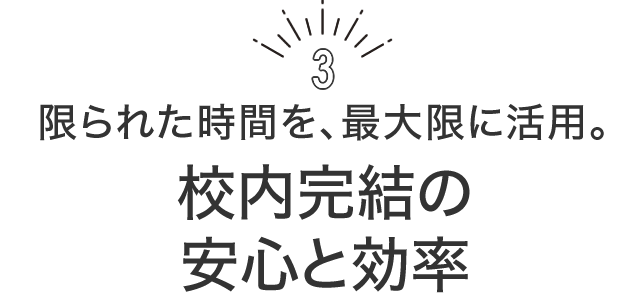 校内完結の安心と効率